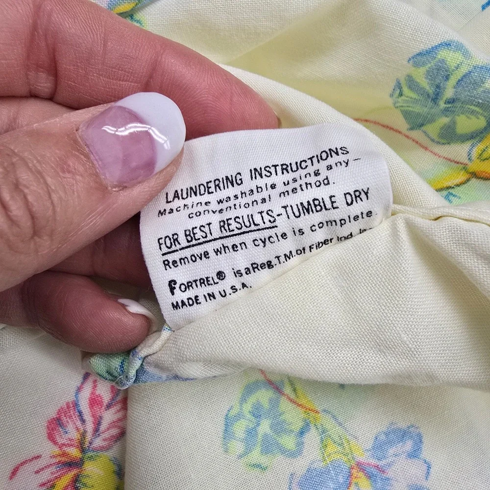 Vintage Floral Bed Sheets Pillowcases Multi Cream Cotton Blend Cottagecore
